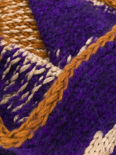 Shop Just Cavalli Intarsia Knit Scarf In Purple