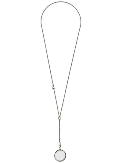 Shop Ann Demeulemeester Crystal Pendant Necklace In Silver