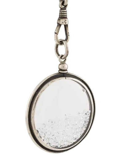 Shop Ann Demeulemeester Crystal Pendant Necklace In Silver