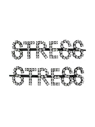 Shop Ashley Williams Stress Hair Clips In Black