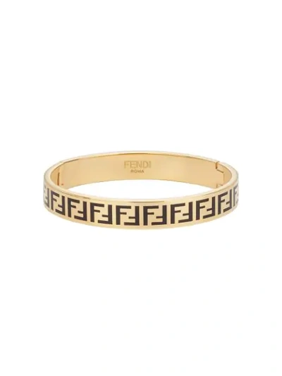 Shop Fendi Ff Bracelet In Gold