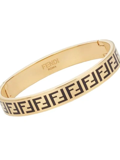 Shop Fendi Ff Bracelet In Gold
