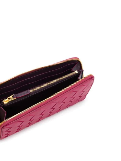 Shop Bottega Veneta Intrecciato Weave Wallet In Pink