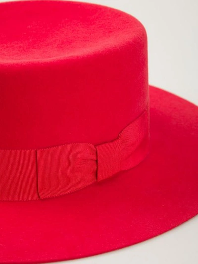 Shop Saint Laurent Wide Brim Hat In Red