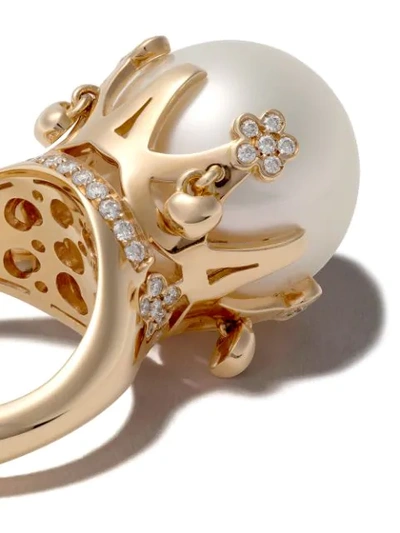 Shop Pasquale Bruni 18kt Rose Gold Sissi Pearl Diamond Ring
