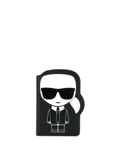 Shop Karl Lagerfeld K/ikonik Passport Holder In Black