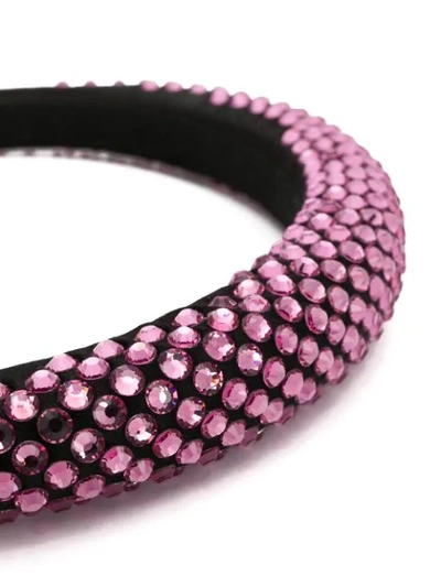 Shop Prada Studded Embellished Headband In Black