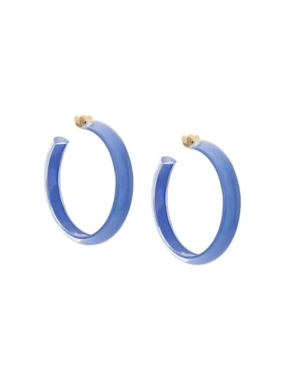 Shop Alison Lou Medium Loucite Jelly Hoops In Blue