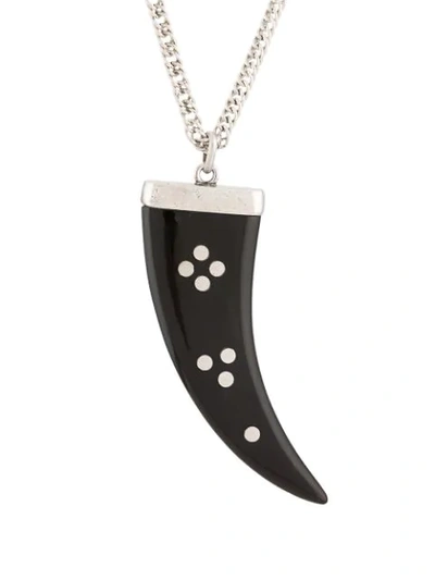 Shop Isabel Marant Horn Pendant Chain Necklace In Black