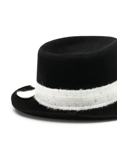 Shop Maison Michel Logo-plaque Fedora Hat In Black