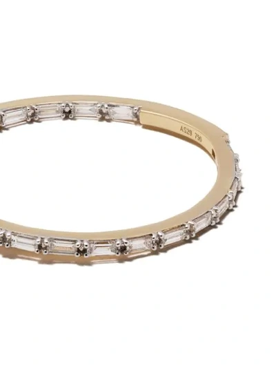 Shop As29 18kt Yellow White Diamond Baguette Medium Hoops In Yellow Gold