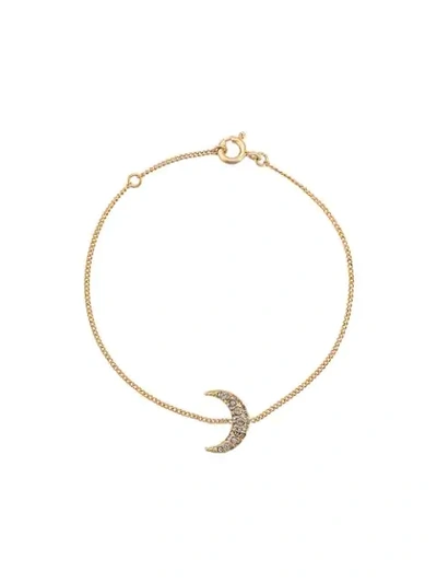 Shop Isabel Marant Embellished Crescent Charm Bracelet In Gold