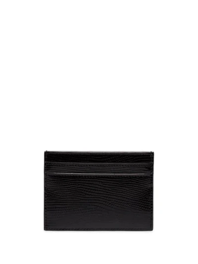 Shop Saint Laurent Lizard-effect Leather Cardholder In Black