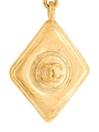 Pre-owned Chanel 几何设计耳环 In Gold
