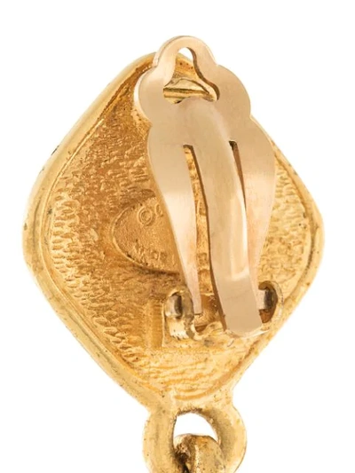 Pre-owned Chanel Swinging Geometric Earrings In Gold