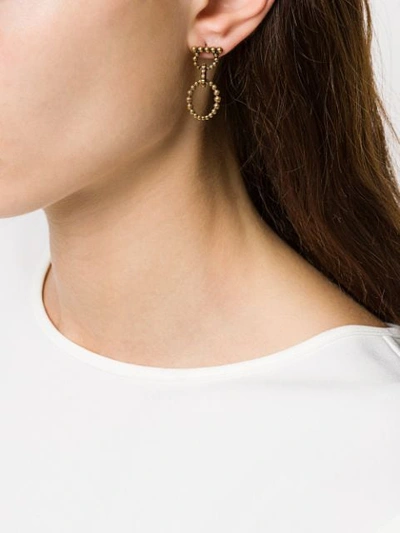 Shop Ferragamo Logo Detail Earrings In Gold