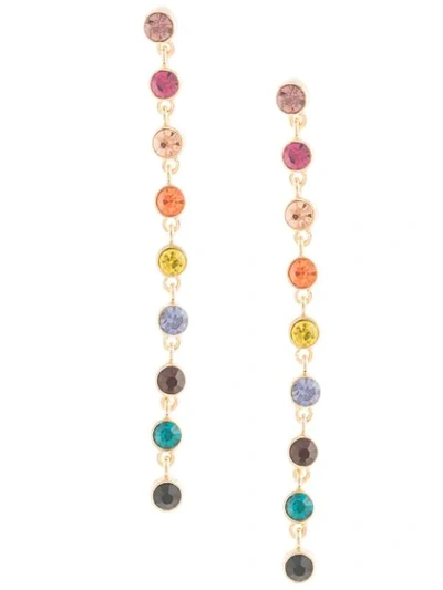 Shop Kenneth Jay Lane Embellished Drop Earrings In Multicolour