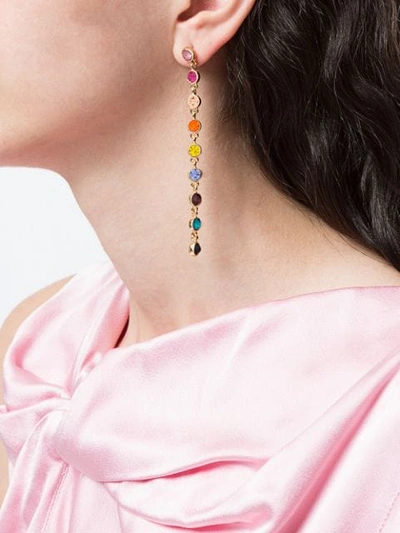 Shop Kenneth Jay Lane Embellished Drop Earrings In Multicolour