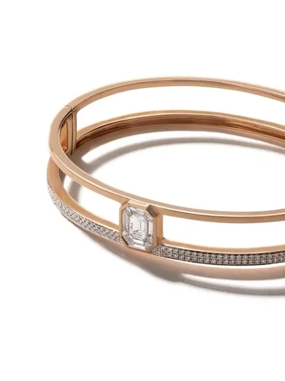 Shop As29 18kt Rose Gold Illusion Diamond Pave Double Bangle