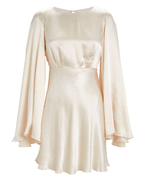 Shona Joy Jefferson Backless Satin Mini Dress In Ivory | ModeSens