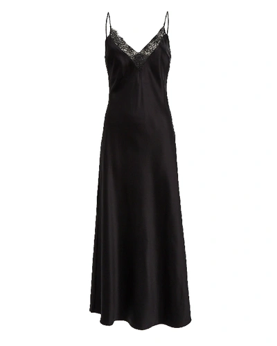 Shop Anine Bing Katy Silk Slip Dress In Black