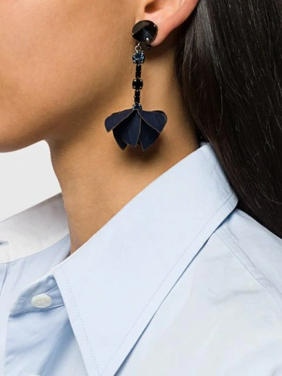 Shop Marni Flora Clip-on Earrings - Blue