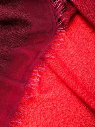 Shop Faliero Sarti Two Tone Knit Scarf In Red