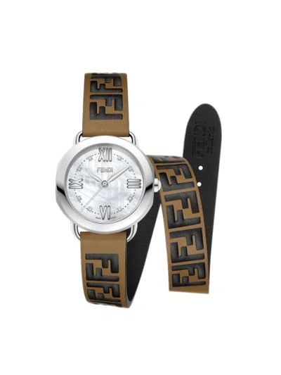 Shop Fendi Selleria Strap You Watch Strap In Brown