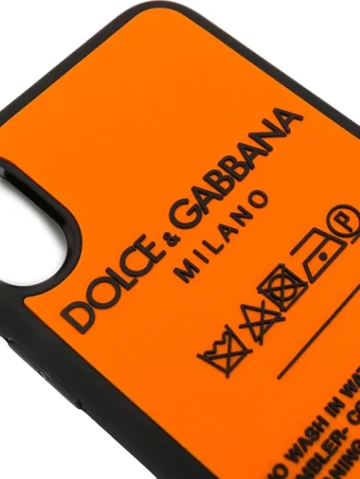 Shop Dolce & Gabbana Logo Washing Instructions Iphone X Case In Orange