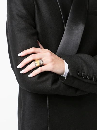 Shop Alexander Mcqueen Large Mechanical Ring In Gold