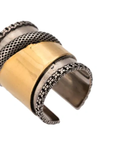 Shop Alexander Mcqueen Large Mechanical Ring In Gold