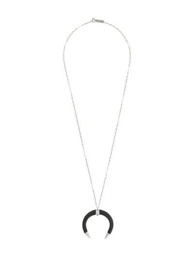 Shop Isabel Marant Horseshoe Horn Necklace In Black