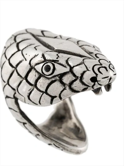 Shop Saint Laurent Serpent Ring In Metallic