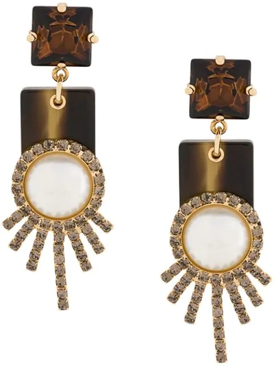 Shop Erdem Drop Earrings In Gold