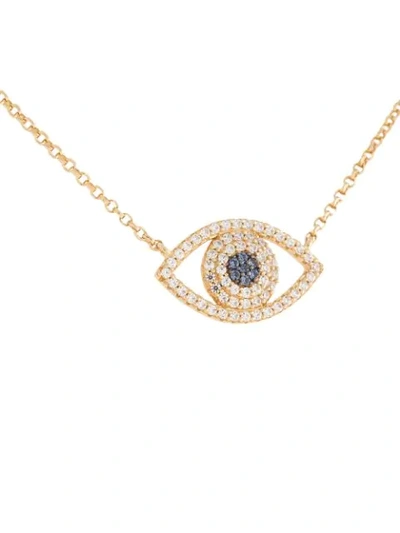 Shop Apm Monaco Evil Eye Necklace In Gold