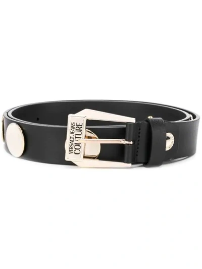 Shop Versace Jeans Couture Round Studs Belt In Black