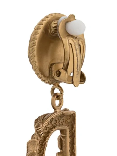Shop Dolce & Gabbana Long D&g Earrings In Gold
