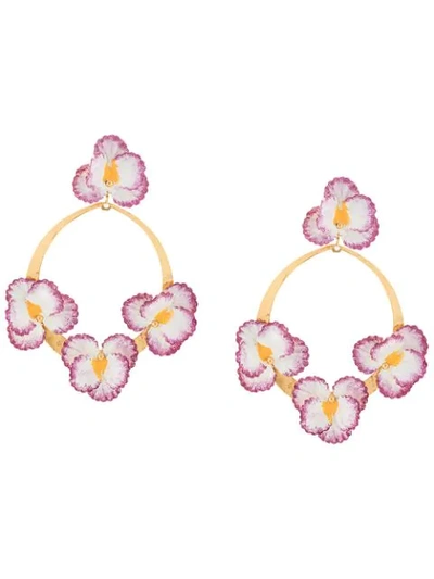 Shop Jennifer Behr Voleta Floral Earrings In Gold