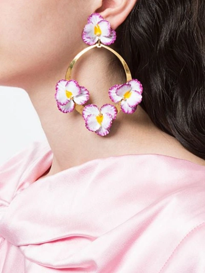 Shop Jennifer Behr Voleta Floral Earrings In Gold