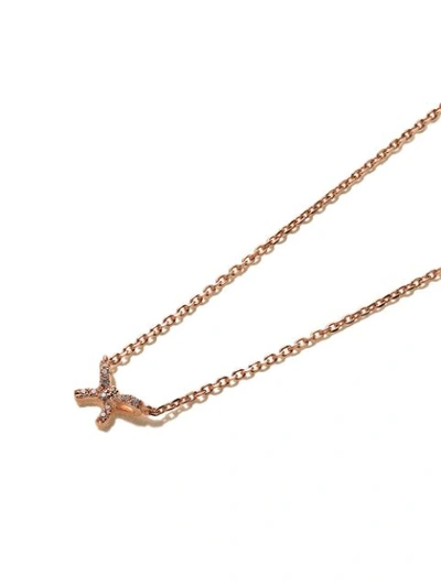 Shop As29 18kt Rose Gold Mini Charm Bow Diamond Necklace