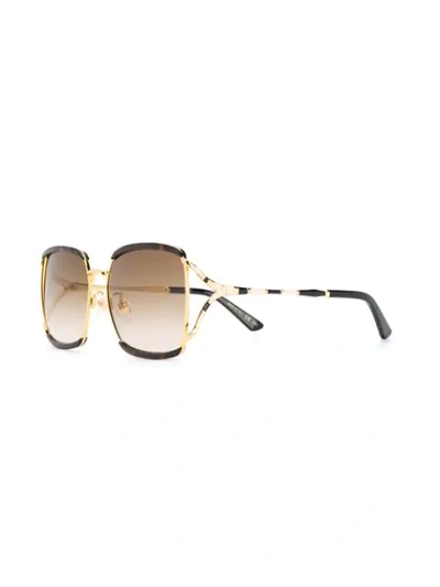 Shop Gucci Square Sunglasses In Brown