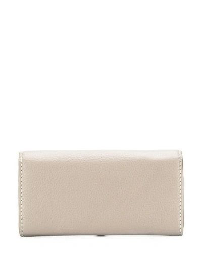 Shop Chloé Marcie Fold-over Wallet In Grey