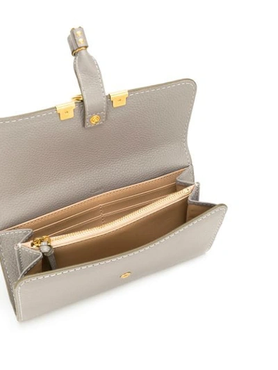 Shop Chloé Marcie Fold-over Wallet In Grey