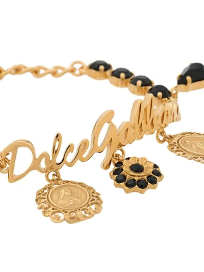 Shop Dolce & Gabbana Logo And Medallions Bracelet In Gold