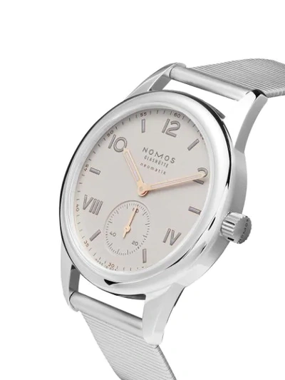Shop Nomos Club Campus Neomatik 37mm In White, Silver-plated