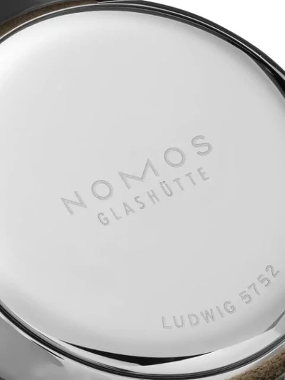 Shop Nomos Ludwig Duo 33mm In White, Silver-plated