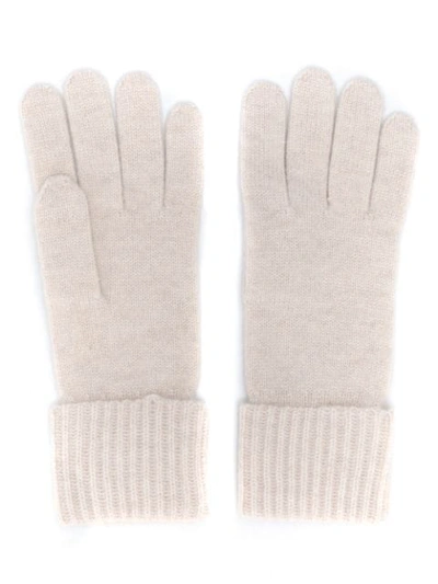 Shop N•peal Ribbed Cashmere Gloves In Neutrals