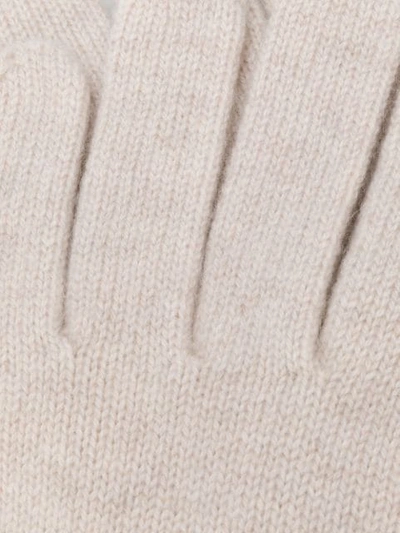 Shop N•peal Ribbed Cashmere Gloves In Neutrals
