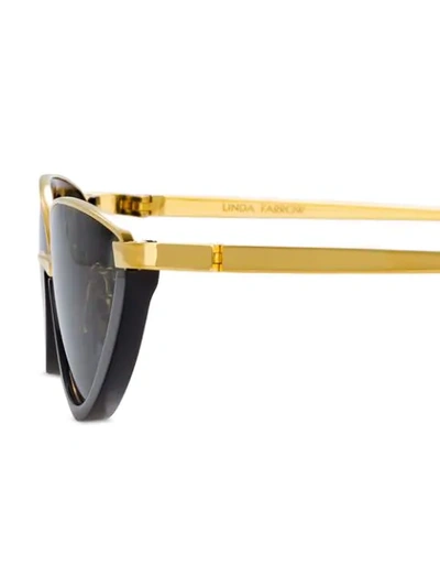 Shop Linda Farrow Daisy C1 Cat-eye Sunglasses In Black