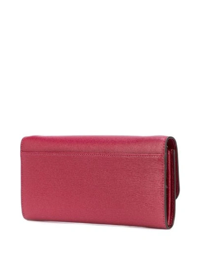 Shop Furla Textured Wallet In Red